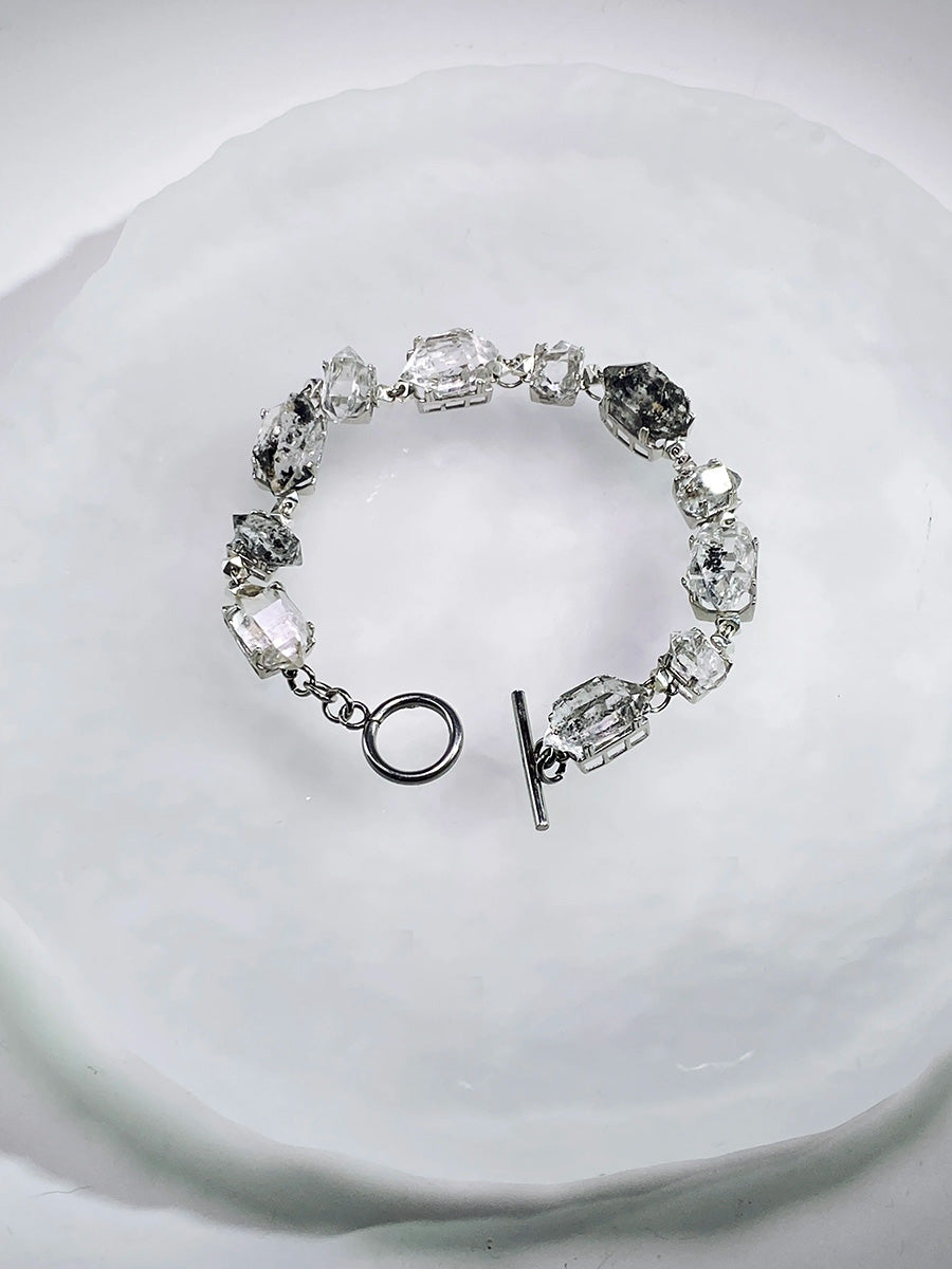 Pure Clarity Crystal Bracelet | Sterling Silver & Raw Clear Quartz