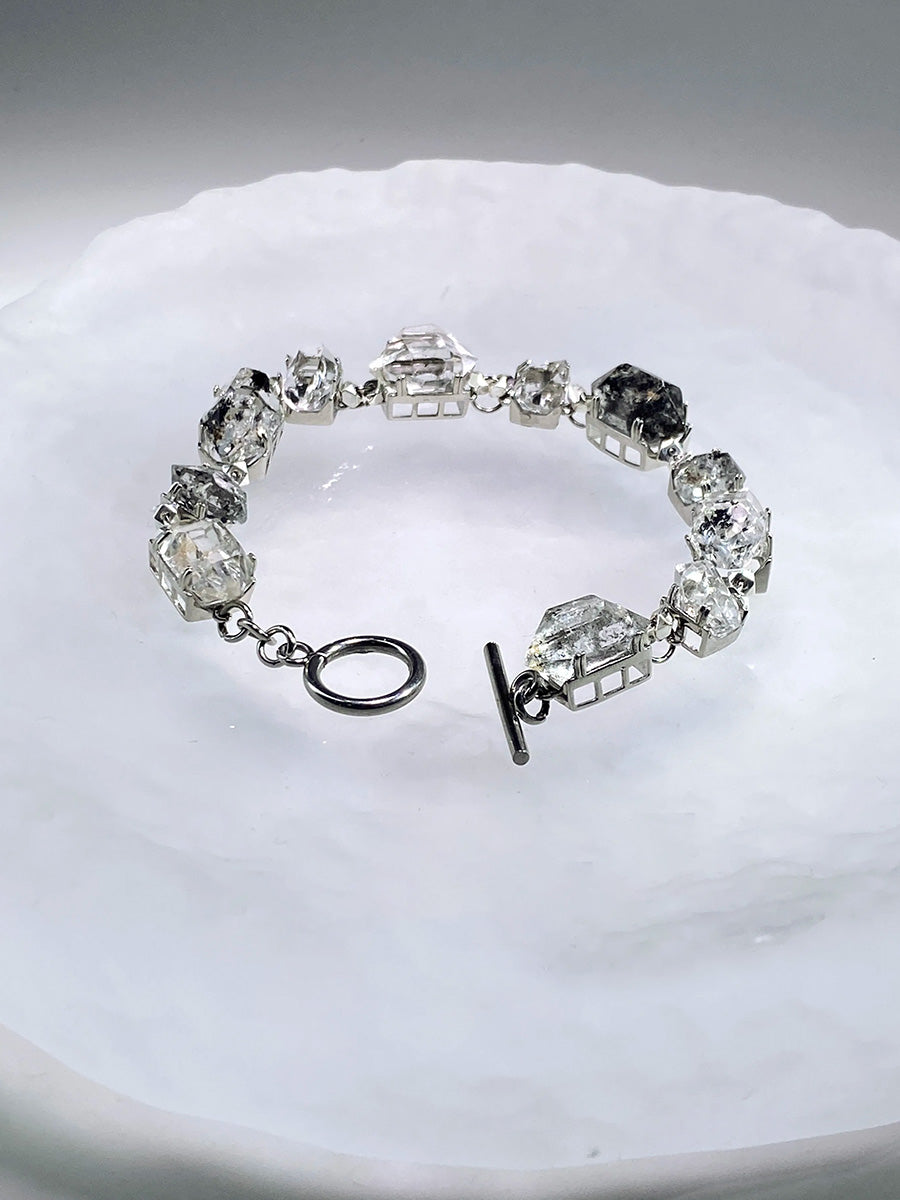 Pure Clarity Crystal Bracelet | Sterling Silver & Raw Clear Quartz