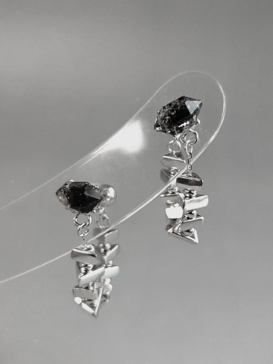 Courage Empowerment Crystal Stud Earrings | Sterling Silver Modern Design