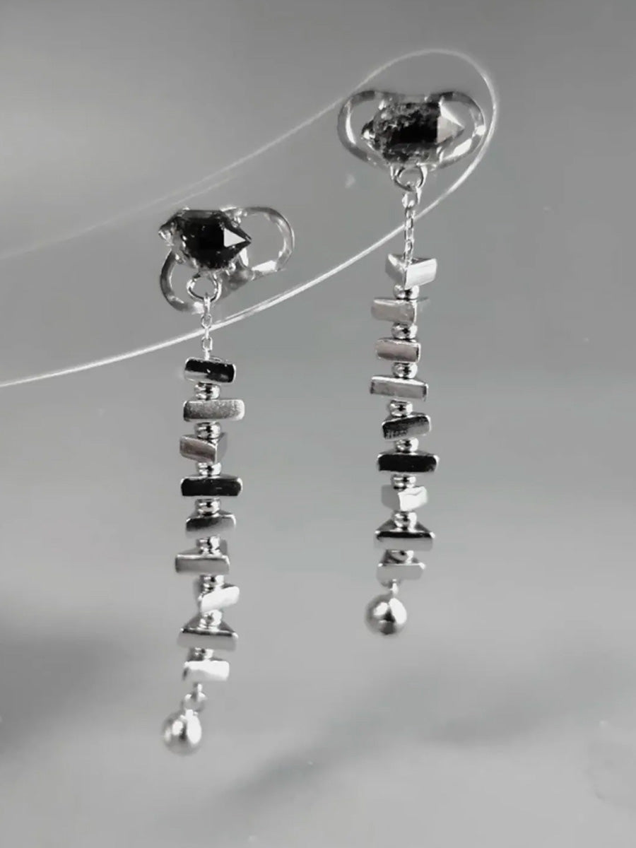 Courage Empowerment Crystal Stud Earrings | Sterling Silver Modern Design