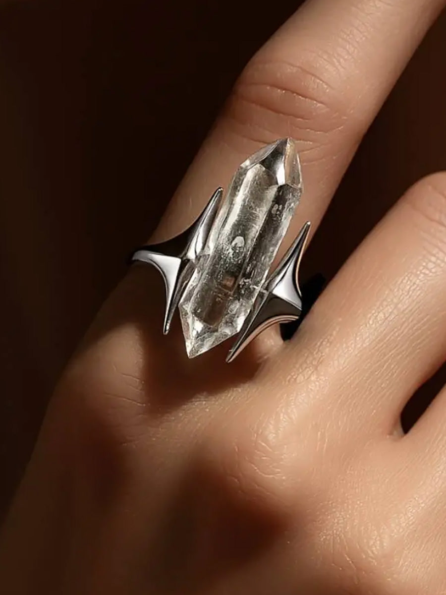 Protective Aura Crystal Ring | Sterling Silver Guardian Jewelry