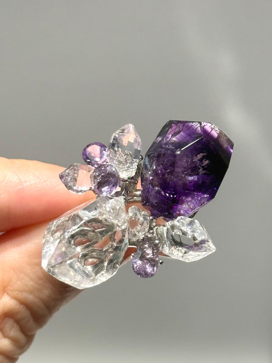 Protective Aura Crystal Ring | Sterling Silver Energy Jewelry