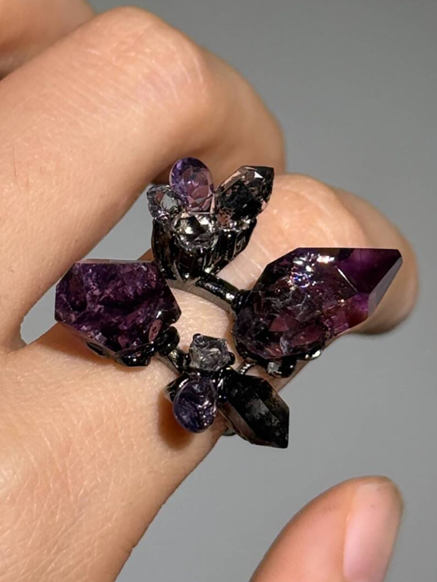 Protective Aura Crystal Ring | Sterling Silver Energy Jewelry