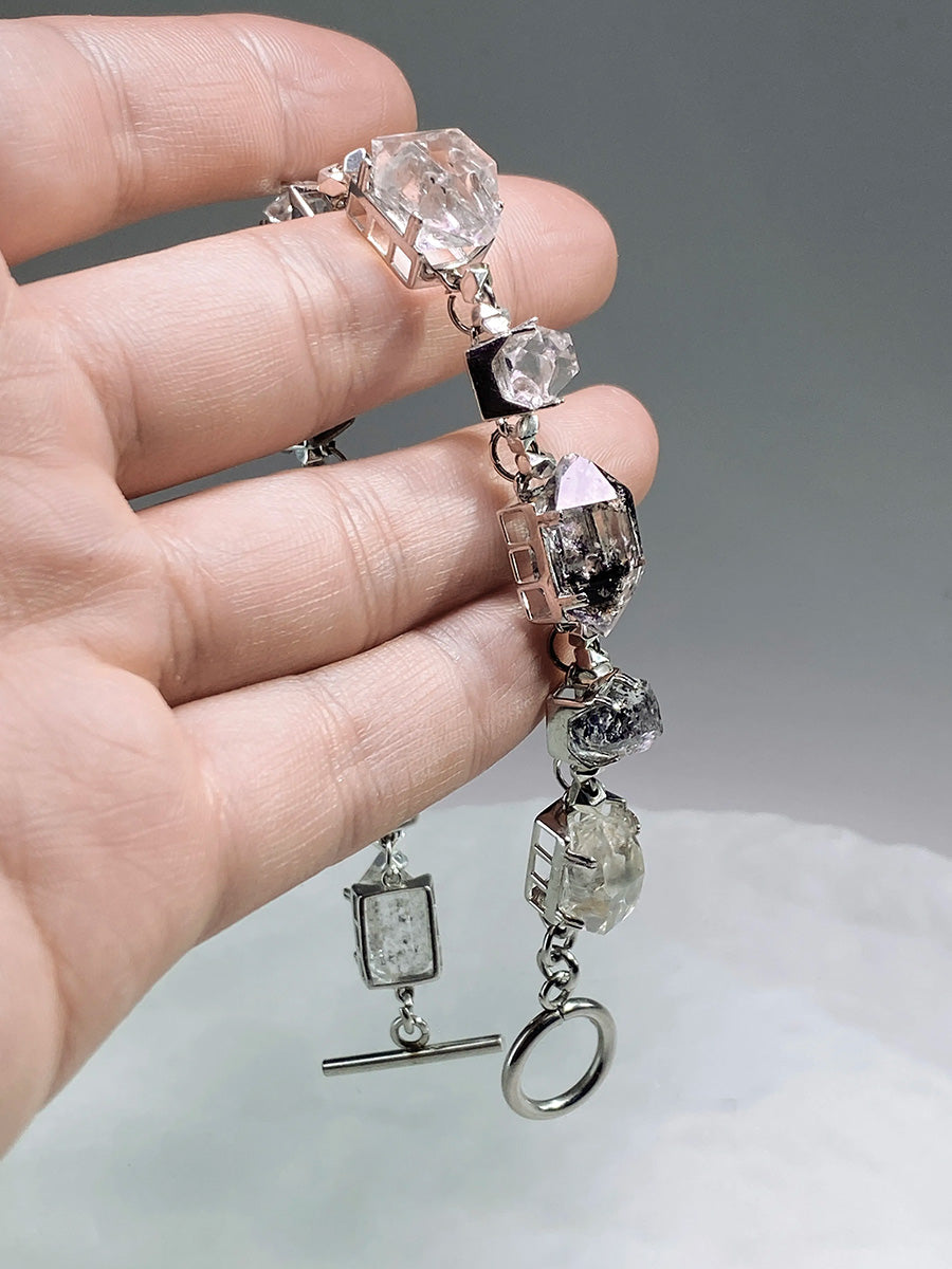 Pure Clarity Crystal Bracelet | Sterling Silver & Raw Clear Quartz